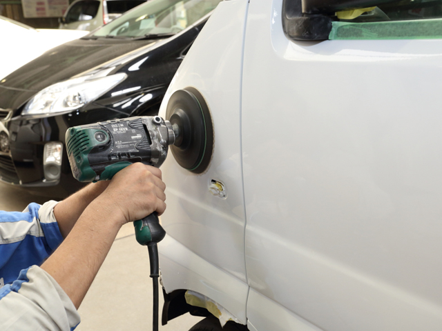 バフがけの様子